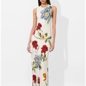 Alice + Olivia Cream Floral Backless Dress